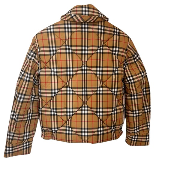 Burberry Beige Vintage Check Print Knowstone Puffer Jacket - Picture 5 of 9
